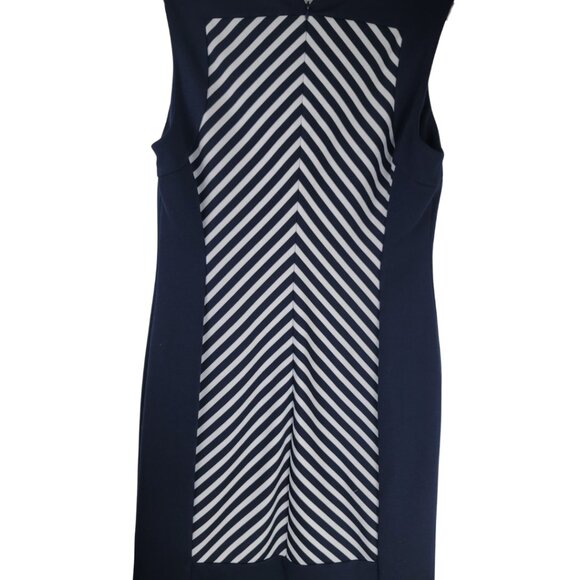 Calvin Klein Navy Chevron Stripes Sheath Dress - Picture 5 of 7